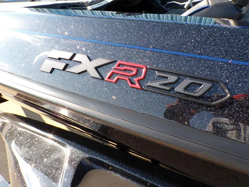 Slide: The Image of Close-up of 2025 Skeeter FXR20L boat model emblem. - 11