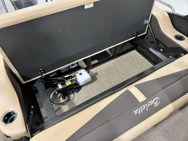 Slide: The Image of Barletta Cabrio C24UC 2025 boat storage compartment with hydraulic system. - 34