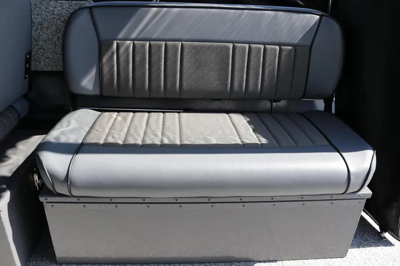 Slide: The Image of 2025 Alumaweld Stryker X202 boat seat, gray upholstery, modern design. - 16