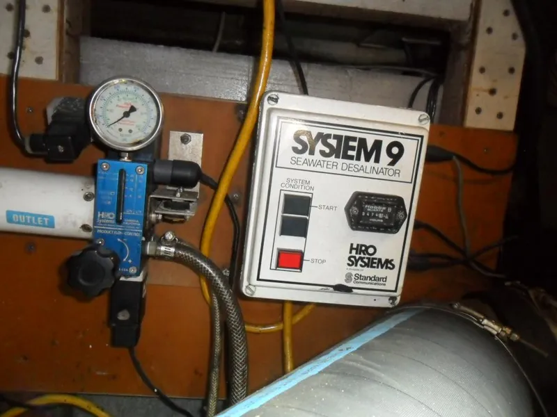 Slide: The Image of System 9 seawater desalinator control panel on 1986 Symbol Yachtfisher. - 41