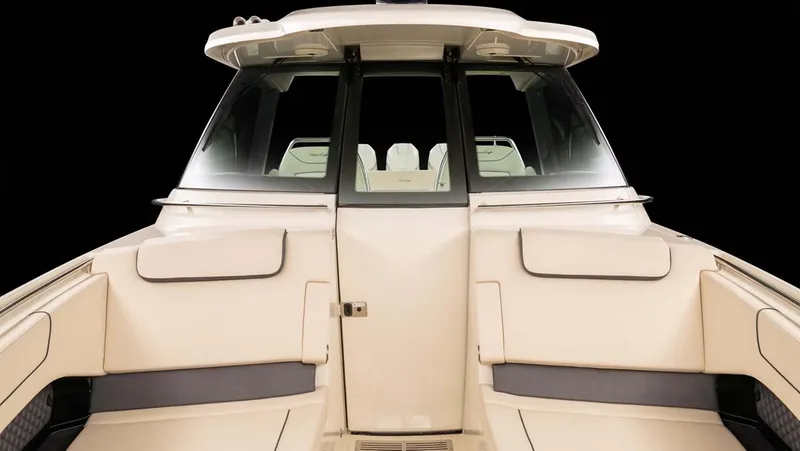 Slide: The Image of Chris-Craft Calypso 35 boat 2026, front view, luxurious design. - 9