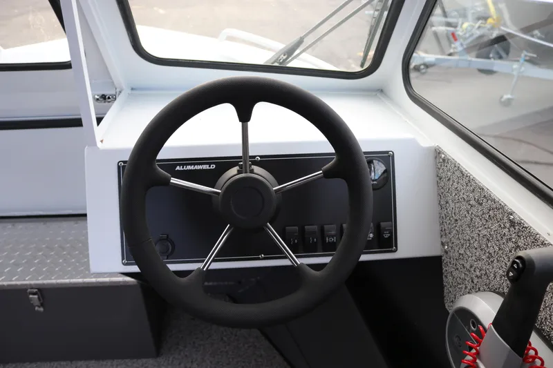 Slide: The Image of Alumaweld Intruder Outboard 22 (2026) storage box with diamond plate lid. - 19