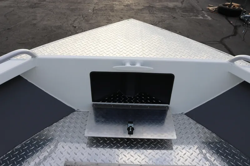 Slide: The Image of 2026 Alumaweld Intruder Outboard 22 boat detail, featuring a sleek deck component. - 32