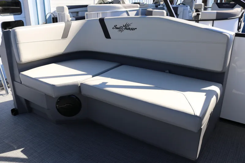 Slide: The Image of Luxurious seating on 2025 SunChaser Lucerne 20 LR DH pontoon boat. - 28