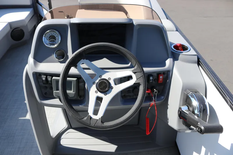 Slide: The Image of Steering console of 2025 SunChaser Lucerne 20 LR DH pontoon boat. - 8