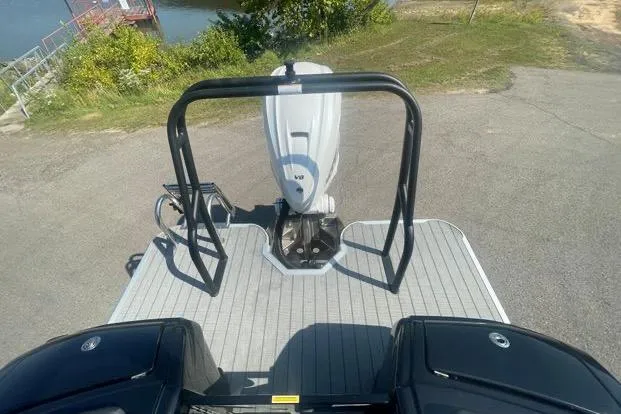 Slide: The Image of 2023 Veranda V One 25 boat with outboard motor on a trailer. - 11