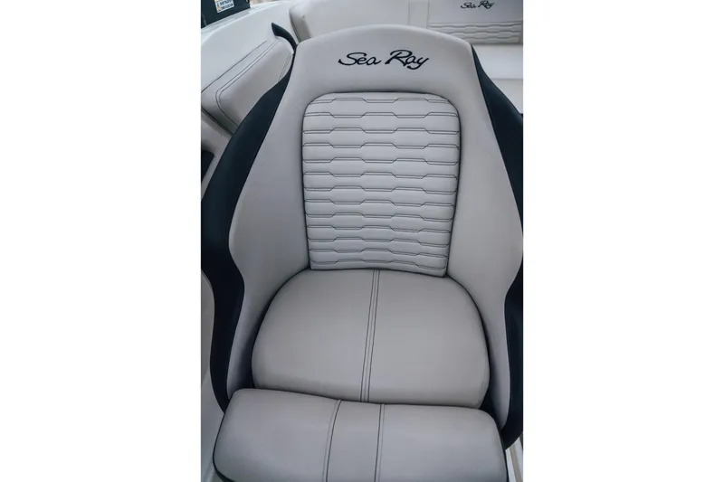 Slide: The Image of 2024 Sea Ray SPX 210 Outboard boat seat with stylish gray upholstery. - 14
