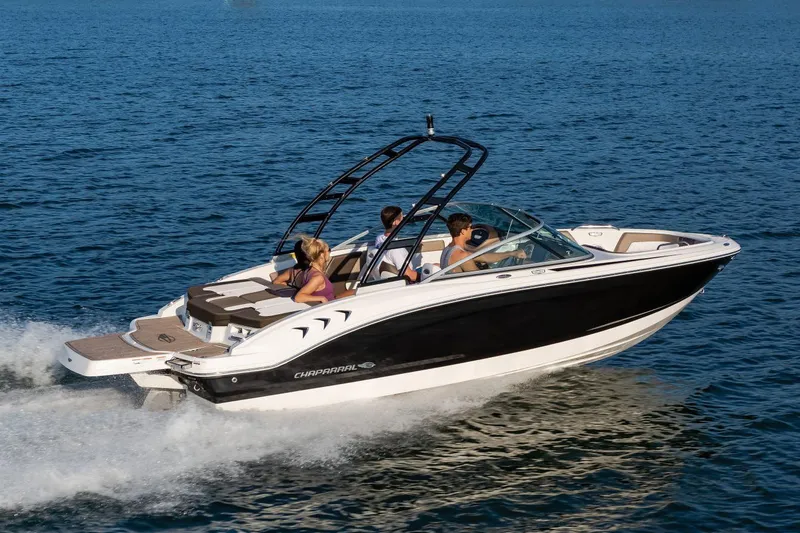 Slide: The Image of Manufacturer Provided Image: 2023 Chaparral 21 SSi boat cruising on open water. - 3