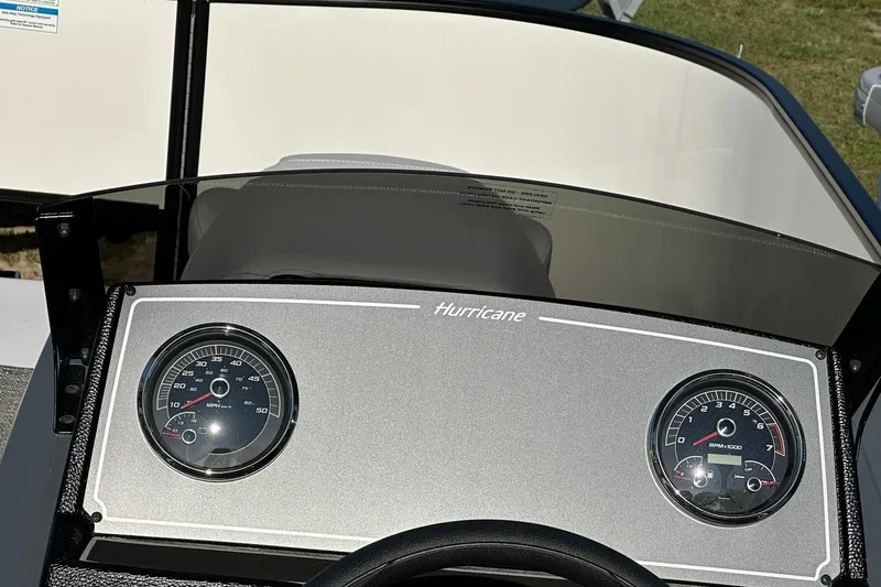 Slide: The Image of Dashboard of 2026 Hurricane FunDeck 1960 REF OB boat with speedometer and tachometer. - 16
