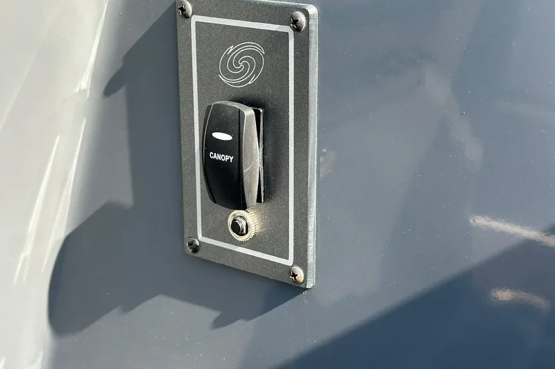 Slide: The Image of Switch panel on 2026 Hurricane FunDeck 1960 REF OB boat, labeled "Canopy." - 19