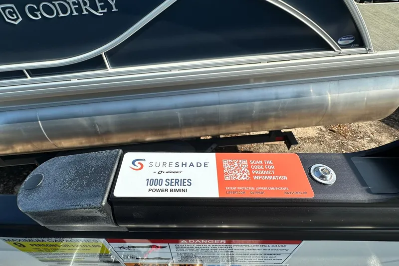 Slide: The Image of SureShade 1000 Series Power Bimini on 2026 Hurricane FunDeck 1960 REF OB boat. - 32