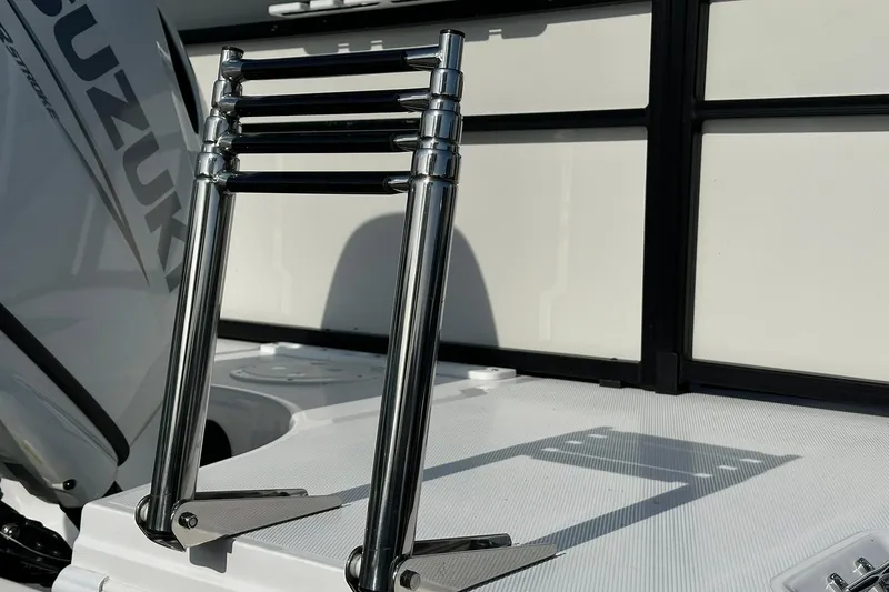 Slide: The Image of Stainless steel boat ladder on 2026 Hurricane FunDeck 1960 REF OB deck. - 37