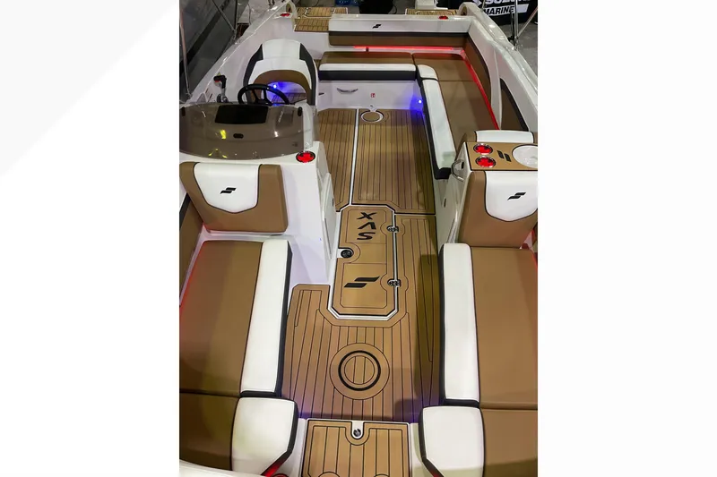 Slide: The Image of 2026 Starcraft SVX 211 OB boat interior with stylish seating and modern design. - 10