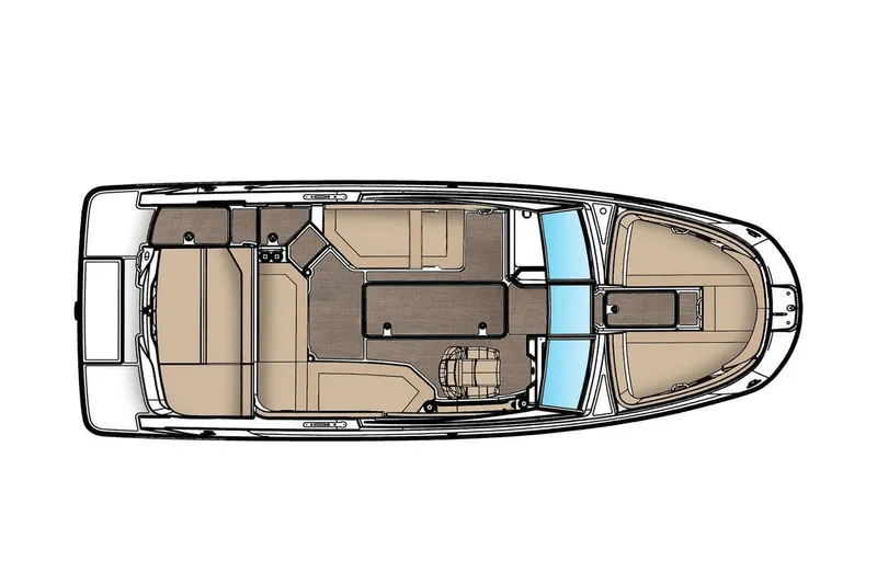 Slide: The Image of Manufacturer Provided Image: Top view of 2024 Sea Ray SPX 230 boat layout. - 17