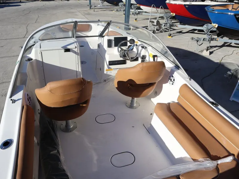 Slide: The Image of Interior view of Key West 203 DFS boat, model year 2026. - 16