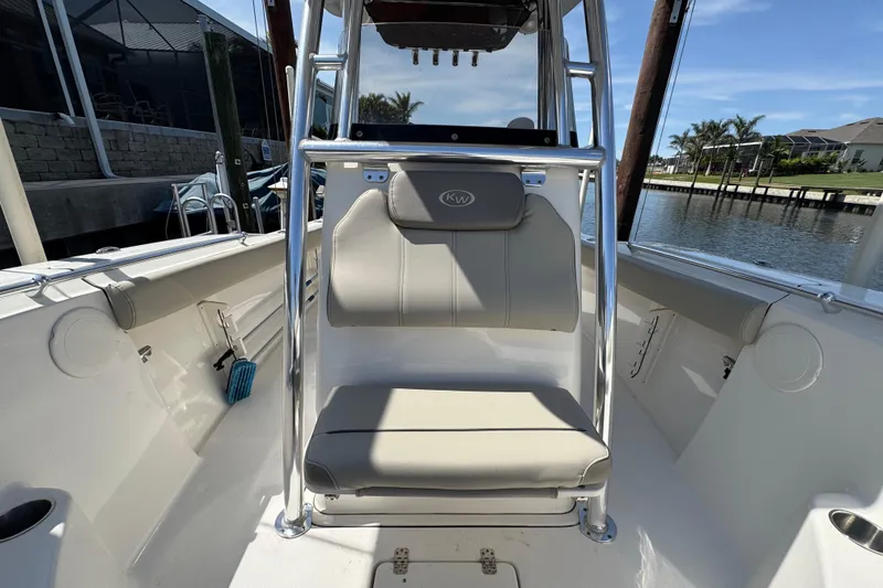 Slide: The Image of 2022 Key West 244 Center Console boat interior with seating and water view. - 38