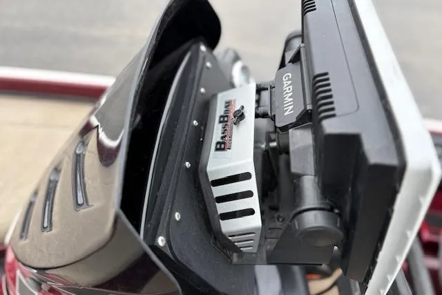 Slide: The Image of Garmin device mounted on a 2016 Nitro Z20 boat dashboard. - 28