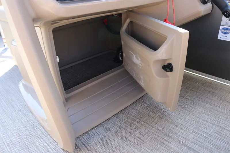 Slide: The Image of Open storage compartment on 2025 SunChaser Vista 18 Fish boat. - 13