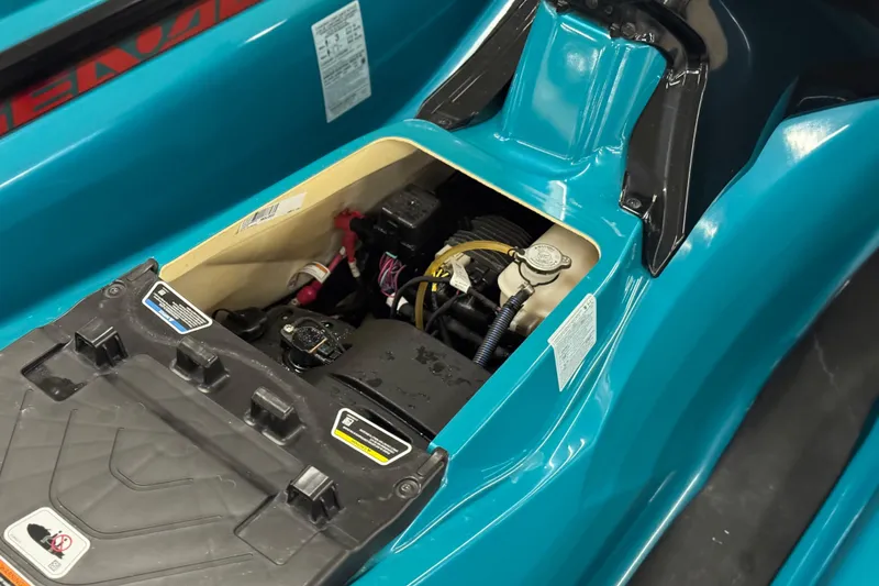 Slide: The Image of 2018 Sea-Doo Wake Pro 230 engine compartment, showcasing internal components and design. - 11
