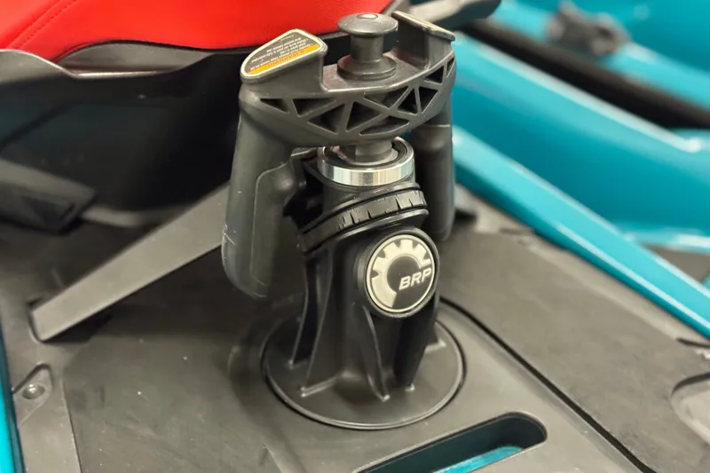 Slide: The Image of Close-up of 2018 Sea-Doo Wake Pro 230 BRP component with red seat detail. - 20