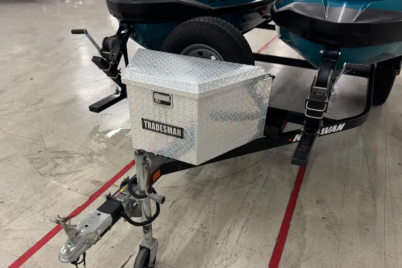 Slide: The Image of 2018 Sea-Doo Wake Pro 230 on trailer with Tradesman storage box. - 25