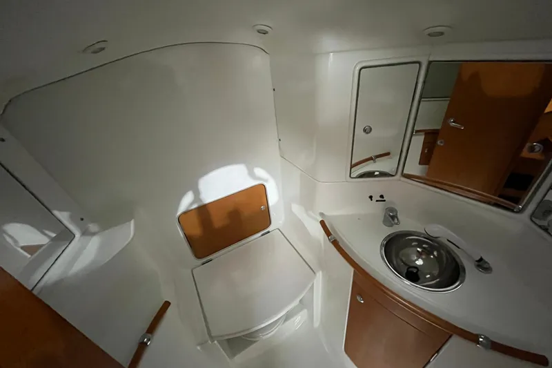 Slide: The Image of Interior of 1999 Beneteau First 42s7 yacht bathroom with sink and mirror. - 20