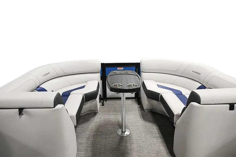 Slide: The Image of Manufacturer Provided Image: 2023 Viaggio Diamante U boat interior with plush seating and table. - 10