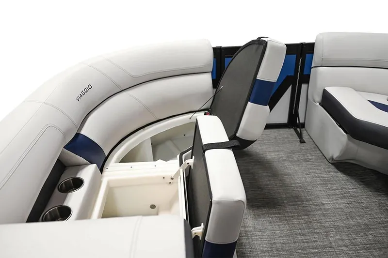 Slide: The Image of Manufacturer Provided Image: Viaggio Diamante U 2023 boat interior with storage compartments and cup holders. - 12