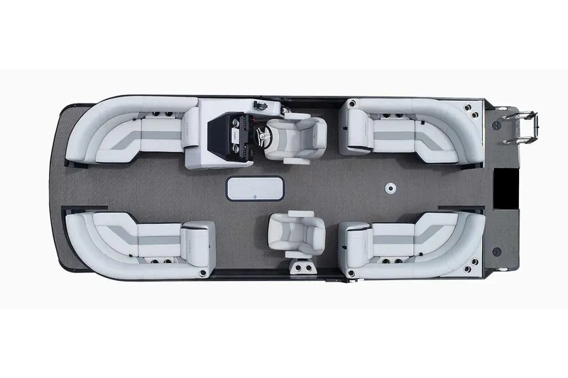 Slide: The Image of Manufacturer Provided Image: 2023 Viaggio Diamante U pontoon boat, top view, spacious seating layout. - 17