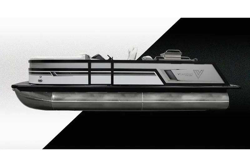 Slide: The Image of Manufacturer Provided Image: 2023 Viaggio Diamante B pontoon boat, sleek design, side view. - 19