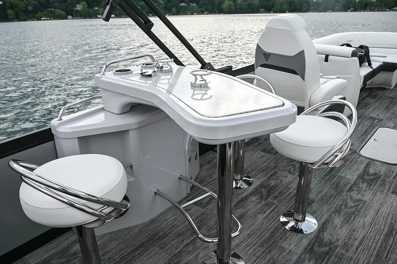 Slide: The Image of Manufacturer Provided Image: Luxurious 2023 Viaggio Diamante B boat interior with sleek seating and modern design. - 24