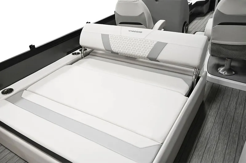 Slide: The Image of Manufacturer Provided Image: 2023 Viaggio Diamante S boat interior with luxurious white seating and modern design. - 15
