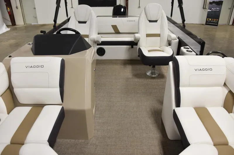 Slide: The Image of Manufacturer Provided Image: 2023 Viaggio Diamante S boat interior with luxurious seating and modern design. - 17