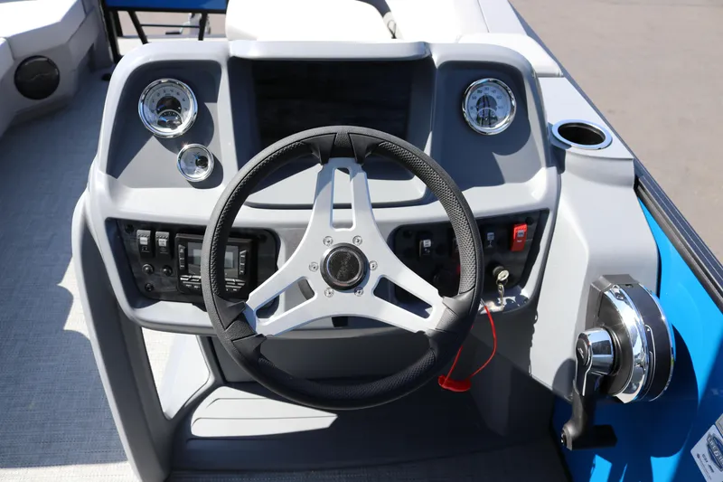 Slide: The Image of Steering console of 2025 SunChaser Lucerne 20 LR DH pontoon boat. - 30