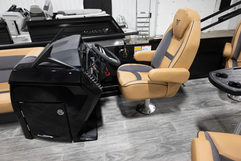 Slide: The Image of Manufacturer Provided Image: 2024 Viaggio Lago X-Q boat interior with captain's chair and steering console. - 15