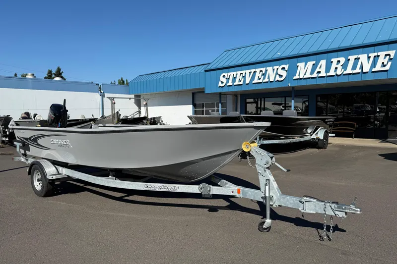 Slide: The Image of 2024 Smoker Craft Freedom 180 TL boat on trailer at Stevens Marine dealership. - 6