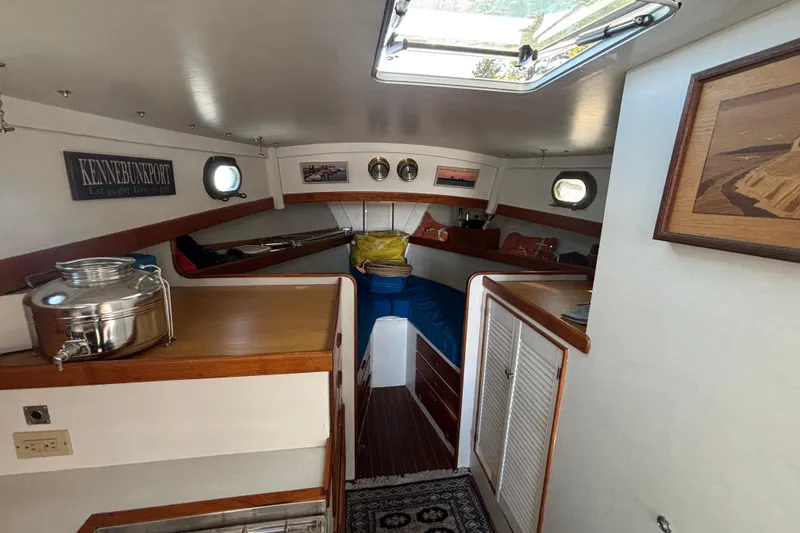 Slide: The Image of Interior of 1985 Jarvis Newman 36 boat with cozy cabin and nautical decor. - 41