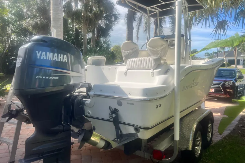 Slide: The Image of 2008 NauticStar 2000 Offshore boat with Yamaha four-stroke engine on trailer. - 15