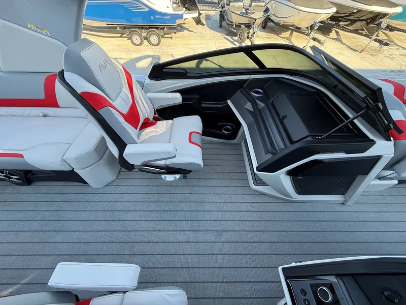Slide: The Image of Avalon Excalibur Carbon Series Quad Lounger Shift Windshield - 27 FT w/ Twin 425's 2026 - 17