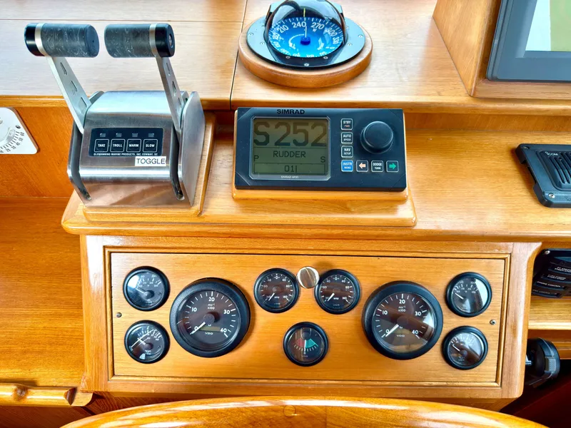 Slide: The Image of Control panel of a 2003 Grand Banks Classic yacht. - 30