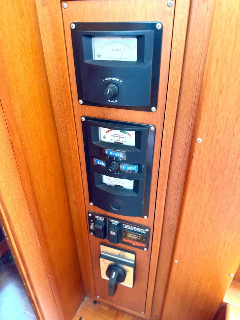 Slide: The Image of Control panel of a 2003 Grand Banks Classic yacht. - 41