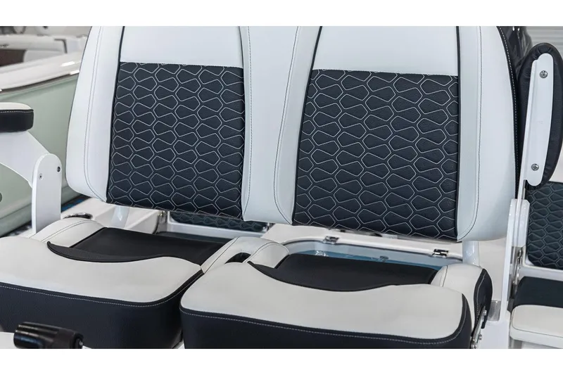 Slide: The Image of Manufacturer Provided Image: 2026 Tidewater 2110 Bay Max boat seats with stylish black and white upholstery. - 6