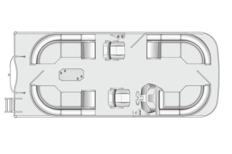 Slide: The Image of Manufacturer Provided Image: Top view layout of 2026 Berkshire 22RFX LE pontoon boat with seating and helm. - 4