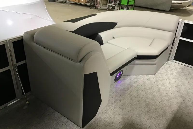 Slide: The Image of Luxurious seating in 2026 Berkshire 24RFX LE pontoon boat, featuring modern design and comfort. - 3