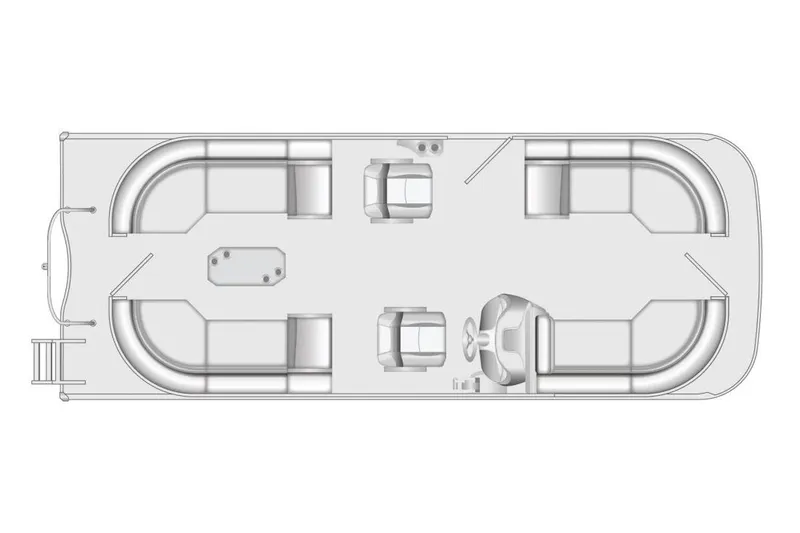 Slide: The Image of Manufacturer Provided Image: Top view layout of 2026 Berkshire 24RFX LE pontoon boat with seating arrangement. - 5