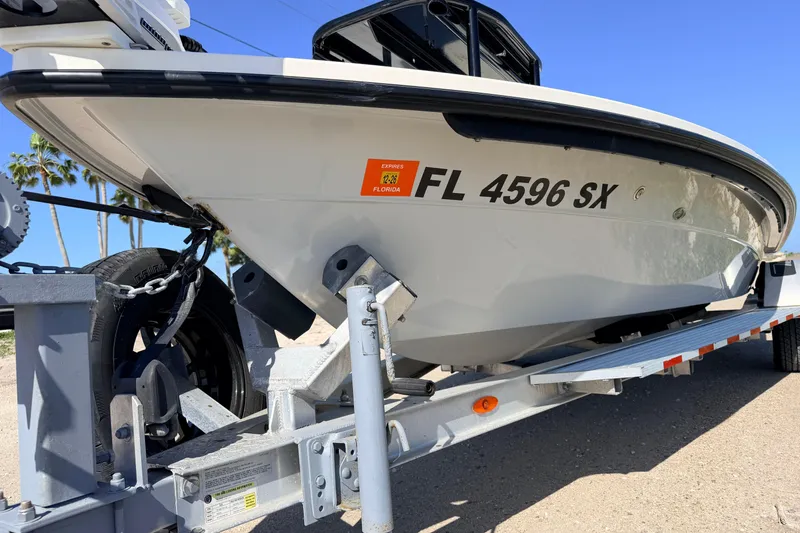 Slide: The Image of 2021 Maverick 18 HPX-V boat on trailer, Florida registration FL 4596 SX. - 8
