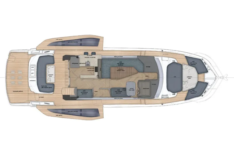 Slide: The Image of Manufacturer Provided Image: Floor plan of 2026 Galeon 520 Fly yacht, featuring spacious layout and modern amenities. - 5