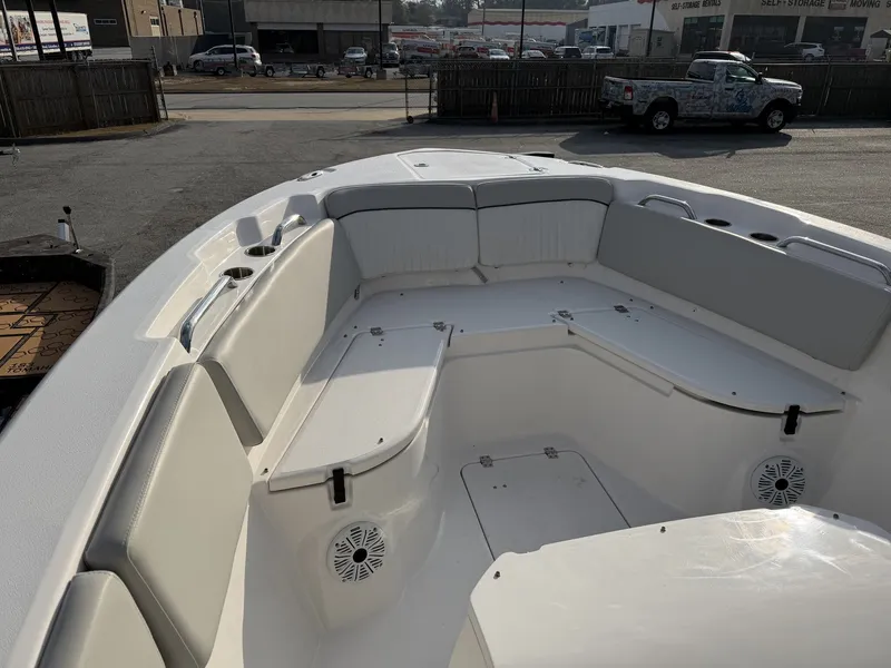 Slide: The Image of 2021 Sea Fox Commander 268 boat interior seating area. - 10