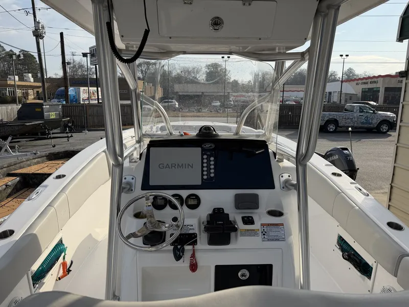 Slide: The Image of Interior view of 2021 Sea Fox Commander 268 boat with Garmin navigation system. - 5