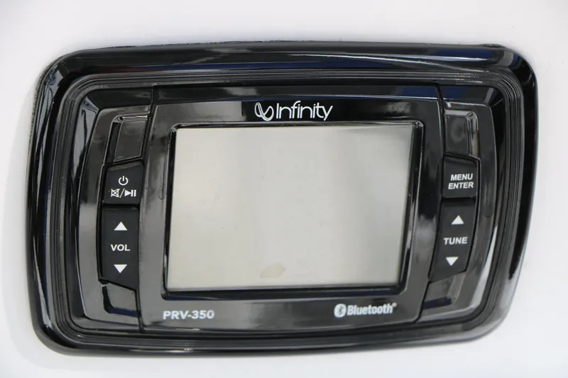 Slide: The Image of Infinity PRV-350 Bluetooth stereo system on 2016 Sea Hunt BX 22 BR boat. - 50